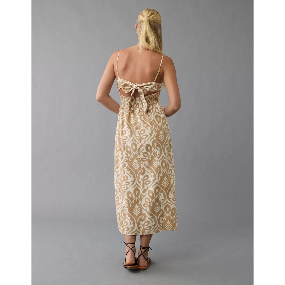 AMERICAN EAGLE Catie Corset Column Midi Dress Linen blend Slip dress boho XXL BX - Picture 3 of 10